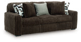 Midnight-Madness Chocolate Sofa side angle view