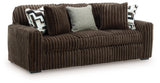 additional angled view of Midnight Madness Chocolate Sofa and Loveseat