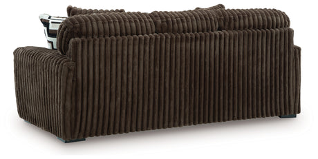 alternate side view of Midnight Madness Chocolate Sofa and Loveseat