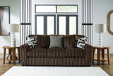 front view of Midnight Madness Chocolate Sofa and Loveseat set