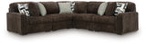 Midnight-Madness Chocolate 5-Piece Sectional sofa side view