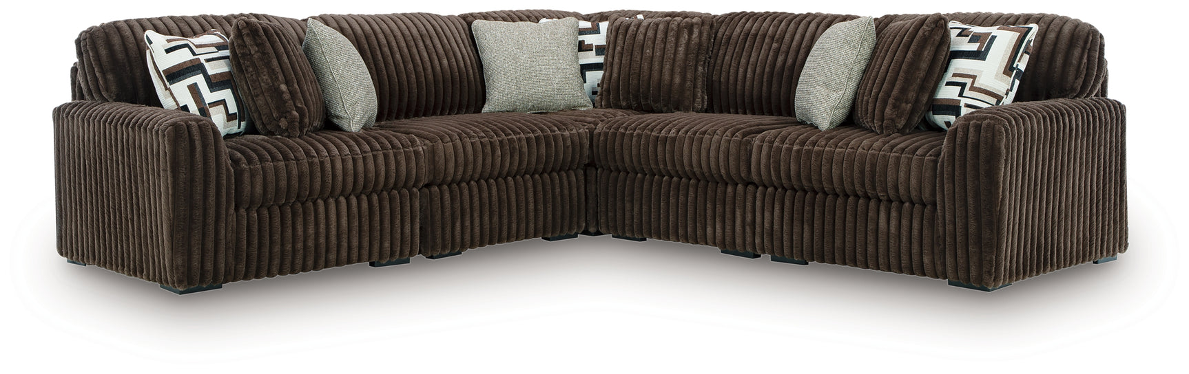 Midnight-Madness Chocolate 5-Piece Sectional sofa side view