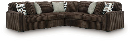 Midnight-Madness Chocolate 5-Piece Sectional sofa side view