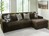 alternate front view of Midnight-Madness Chocolate sectional sofa