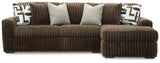 close-up detail of Midnight-Madness Chocolate sectional sofa fabric and frame
