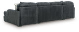Midnight-Madness Gunmetal sectional sofa back detail view