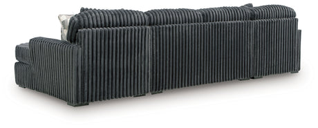 Midnight-Madness Gunmetal sectional sofa back detail view
