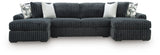 Midnight-Madness Gunmetal sectional sofa side view