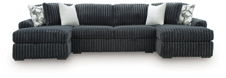 Midnight-Madness Gunmetal sectional sofa side view