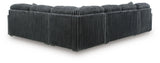Detail view of Midnight-Madness Gunmetal 4-Piece Sectional sofa upholstery and frame