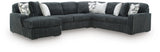 Side view of Midnight-Madness Gunmetal 4-Piece Sectional sofa with chaise