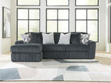 Living room view of Midnight-Madness Gunmetal 2-Piece Sectional Sofa with chaise