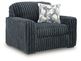 Midnight-Madness Gunmetal Velvet Oversized Chair head-on view