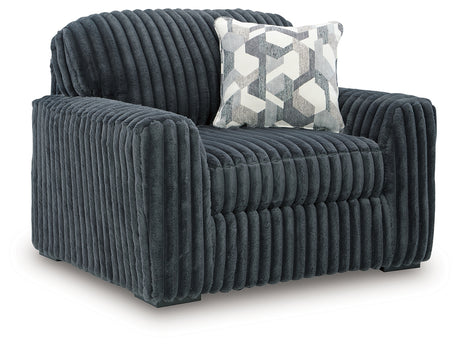 Midnight-Madness Gunmetal Velvet Oversized Chair head-on view