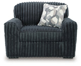 Midnight-Madness Gunmetal Velvet Oversized Chair rear view