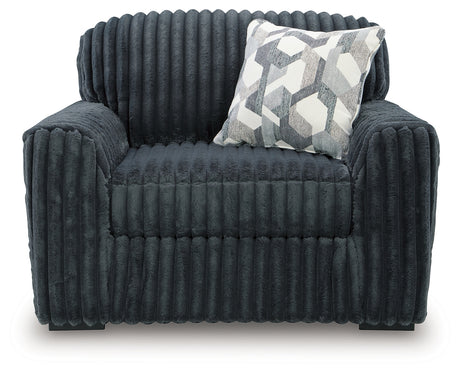Midnight-Madness Gunmetal Velvet Oversized Chair rear view