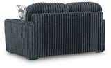 Back view detail of Midnight Madness Gunmetal Loveseat