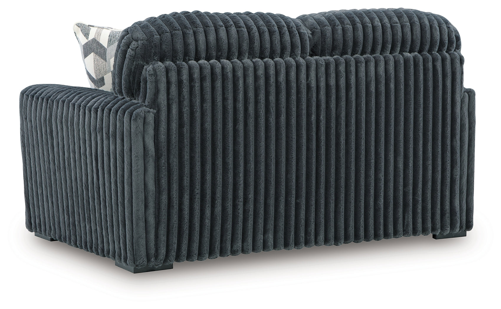 Back view of Midnight Madness Gunmetal Velvet Loveseat