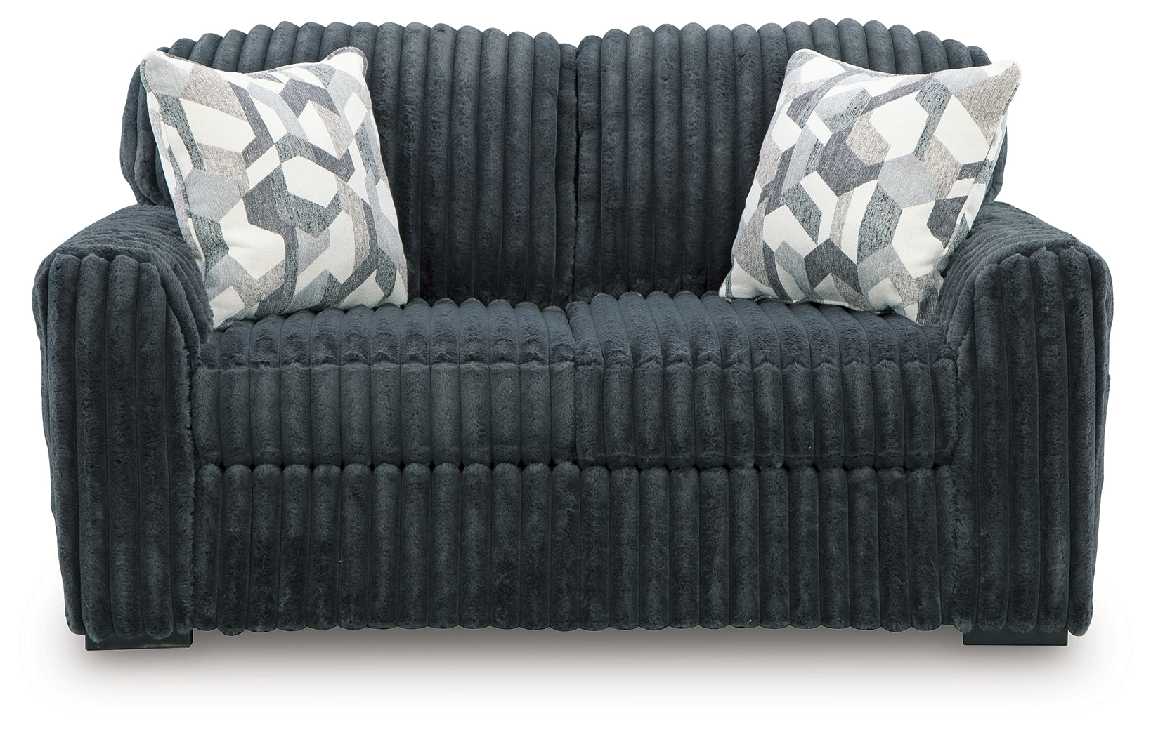 Front view of Midnight Madness Gunmetal Sofa and Loveseat