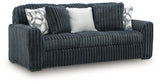 side view of Midnight-Madness Gunmetal Velvet Sofa furniture
