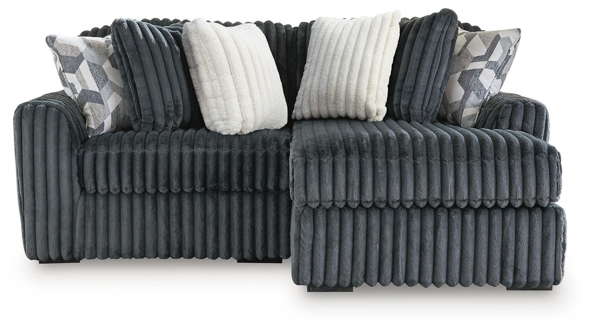 Midnight-Madness Gunmetal 2-Piece Sectional with Chaise - image 2