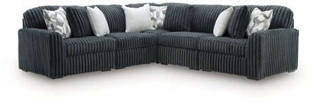 Midnight-Madness Gunmetal 5-Piece Sectional Sofa side view