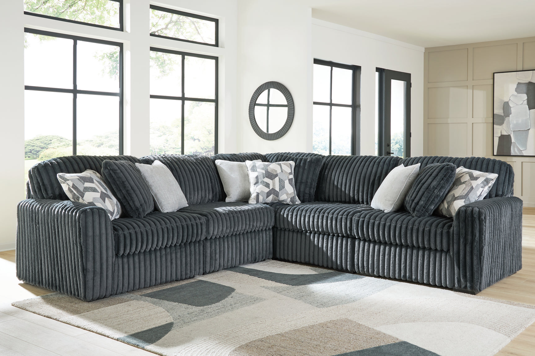 main view of Midnight-Madness Gunmetal 5-Piece Sectional sectional sofa