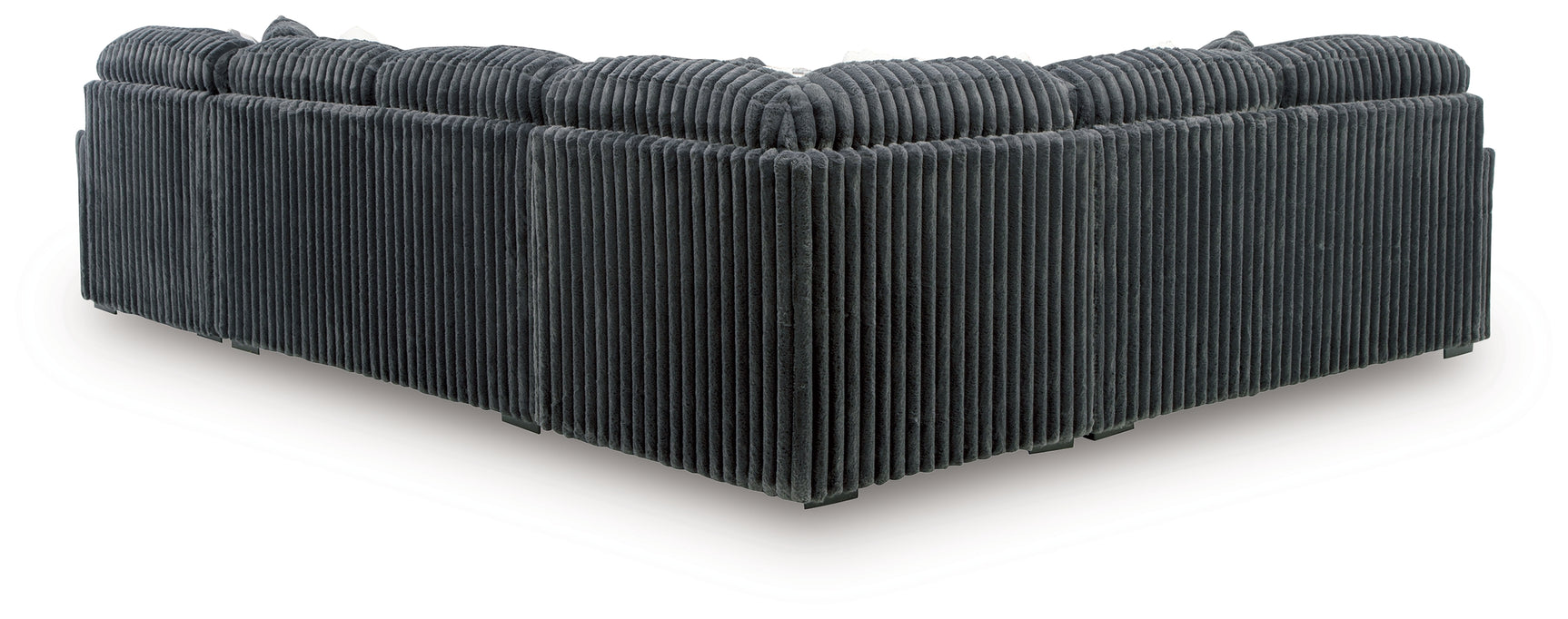 Detail close-up of Midnight-Madness Gunmetal 4-Piece Sectional sofa fabric and stitching