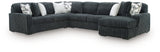 Side angle view of Midnight-Madness Gunmetal 4-Piece Sectional sofa chaise