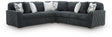 Midnight-Madness Gunmetal 3-Piece Sectional sofa side view