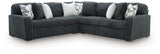 side view of Midnight-Madness Gunmetal 3-Piece Sectional sectional sofa