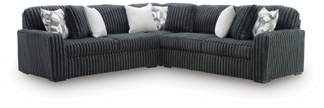 Midnight-Madness Gunmetal 3-Piece Sectional sofa side view