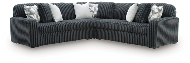Midnight-Madness Gunmetal 3-Piece Sectional sofa side view