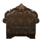 Croydon chair back view with button-tufted detailing