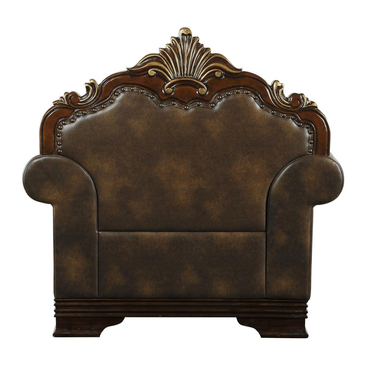Croydon chair back view with button-tufted detailing
