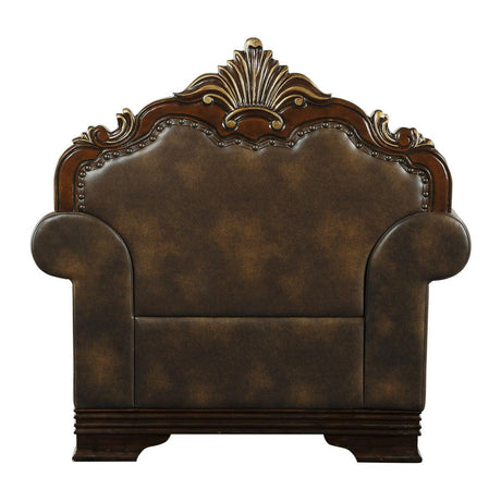 Croydon chair back view with button-tufted detailing