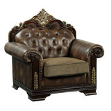Croydon chair side angle showing upholstery and wood frame