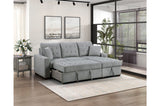 Side view of Waitsfield Grey Velvet Sectional Sofa