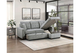 Detail of grey velvet upholstery on Waitsfield Sectional