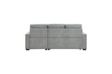 Back view of Waitsfield Grey Velvet Sectional Sofa