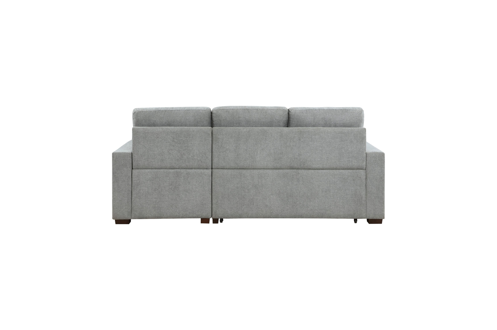 Back view of Waitsfield Grey Velvet Sectional Sofa