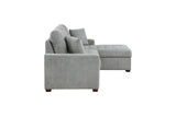 Side angle showing right chaise with hidden storage