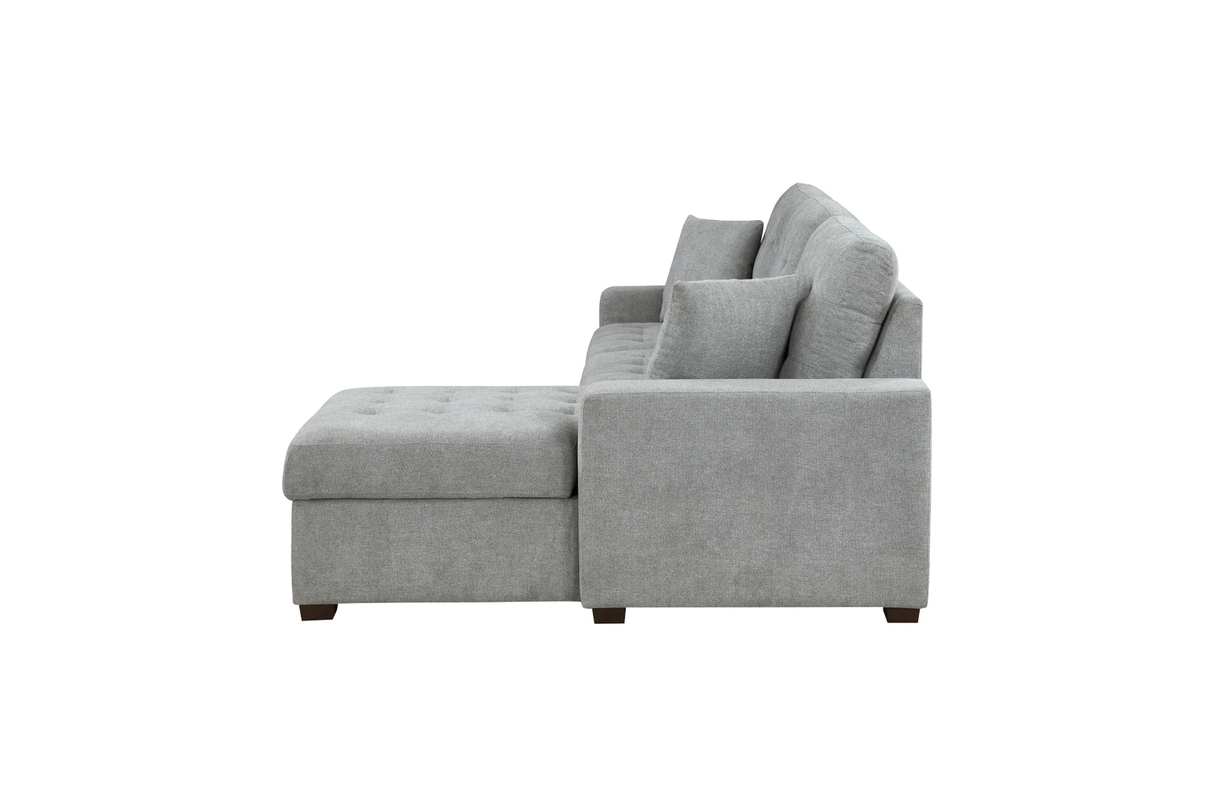 Detail of sectional sofa cushions and velvet fabric