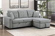 Waitsfield Grey Velvet Sectional Sofa main view