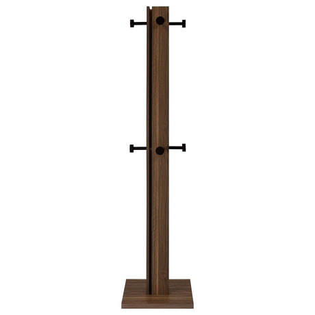 Close-up of hooks with wooden caps on Rikkie coat rack