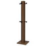 Full view of Rikkie Walnut coat rack in room setting