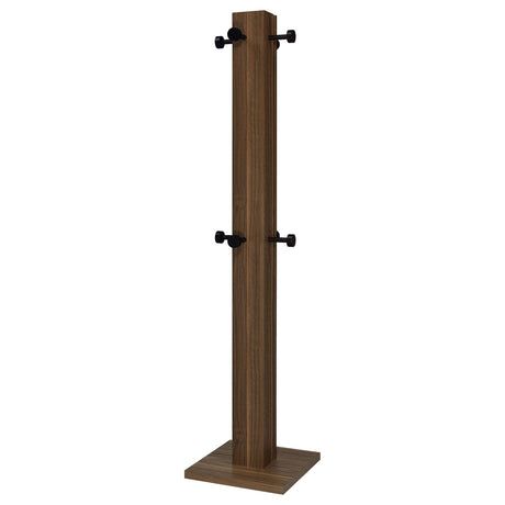 Full view of Rikkie Walnut coat rack in room setting