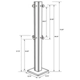 Top detail of Rikkie Walnut coat rack with mirror and hooks