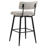 Levine Fabric Upholstered Swivel Bar Chair Cream Set of 2 — product image 6