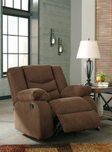 Tulen Gray Chenille Recliner - front angle view